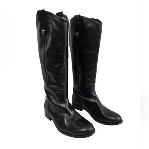 Frye Melissa Button Tall Equestrian Riding Boots in Black